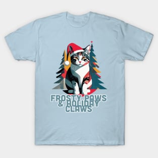 Frosty Paws and Holiday Claws T-Shirt